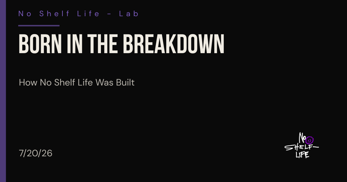 Born in the Breakdown - How No Shelf Life Was Built