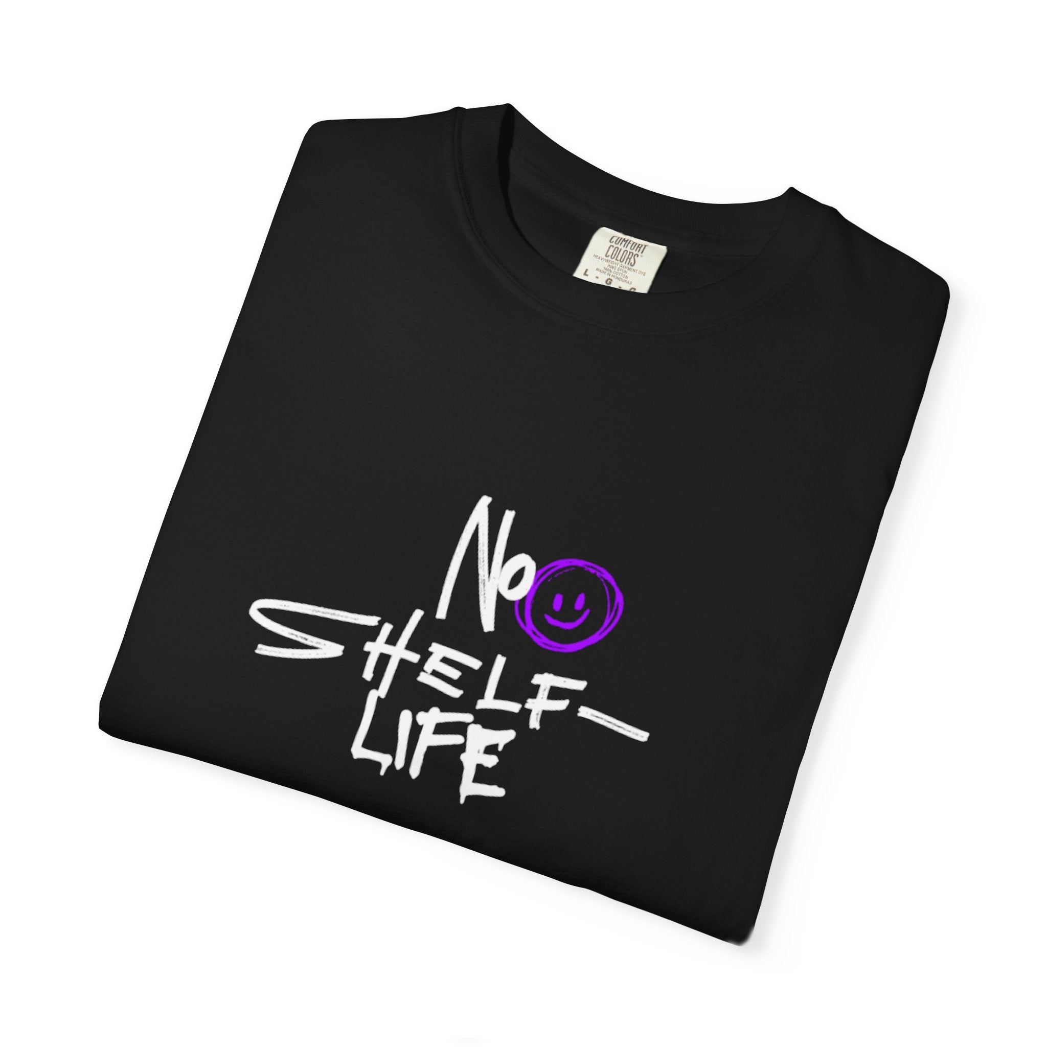 T-Shirt — "No Shelf Life" Graphic Tee (Black)