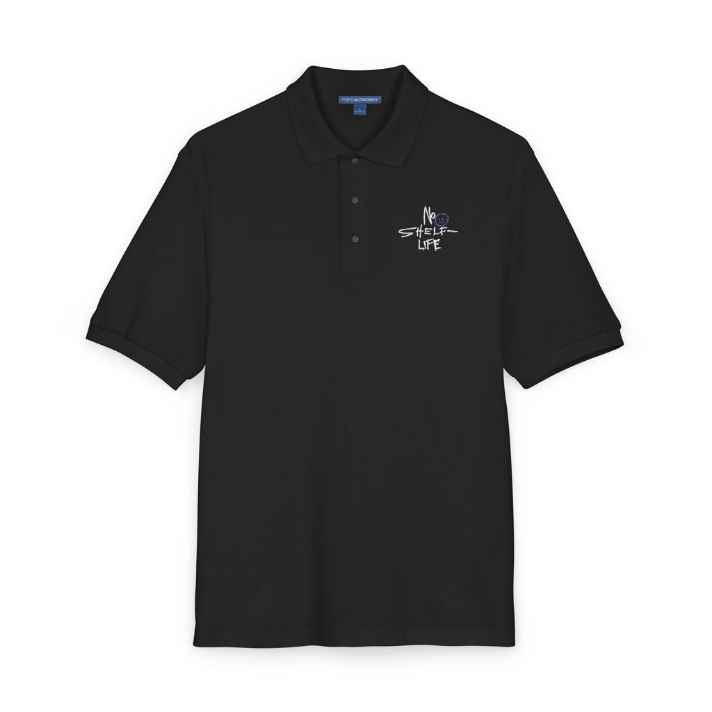 Embroidered 'Spark Life' Polo Shirt — Casual Black Logo Polo