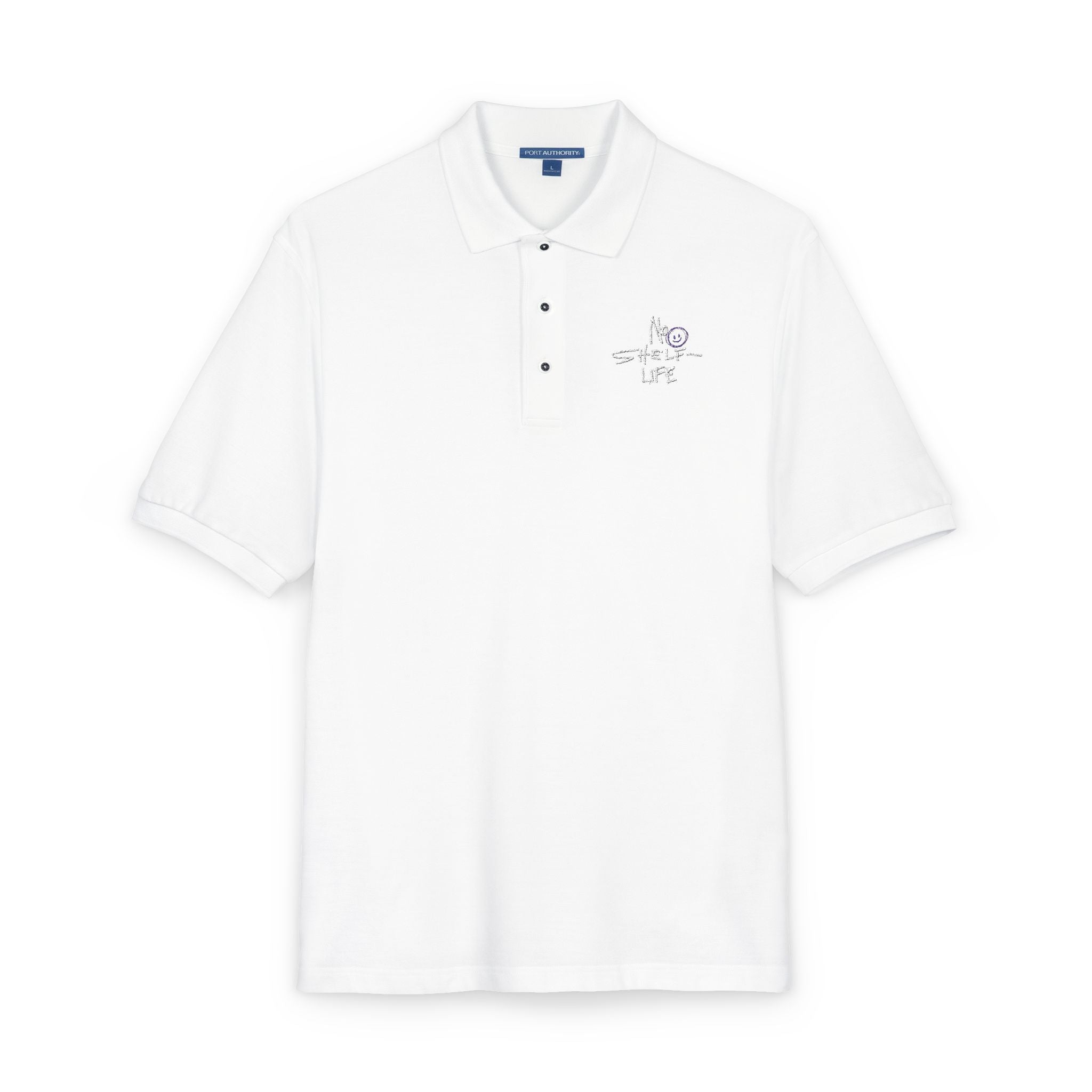 Embroidered 'Spark Life' Polo Shirt — Casual Black Logo Polo