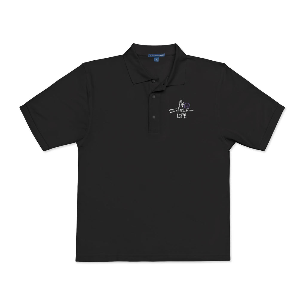 Embroidered 'Spark Life' Polo Shirt — Casual Black Logo Polo