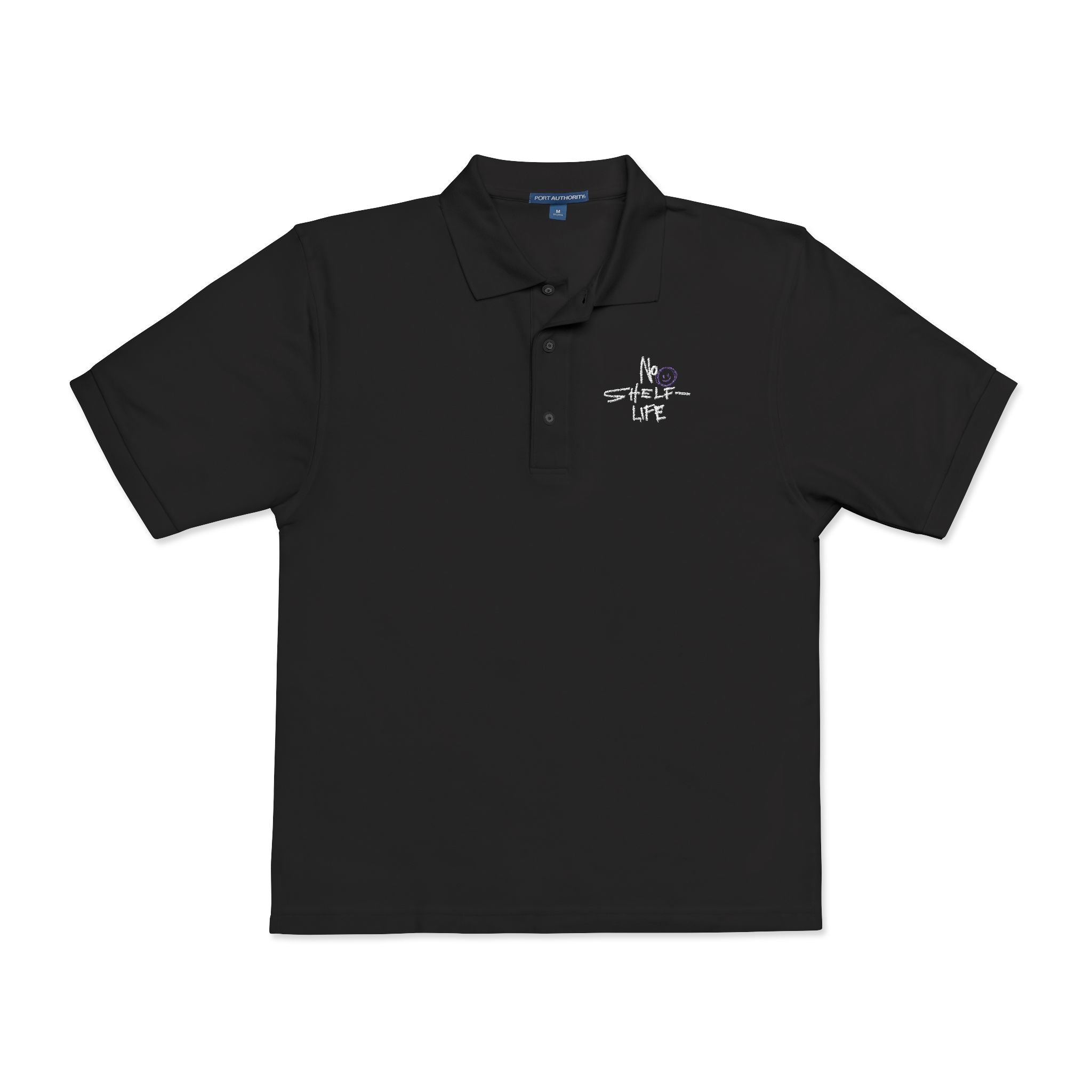 Embroidered 'Spark Life' Polo Shirt — Casual Black Logo Polo