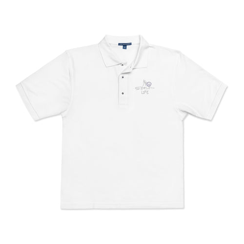 Embroidered 'Spark Life' Polo Shirt — Casual Black Logo Polo